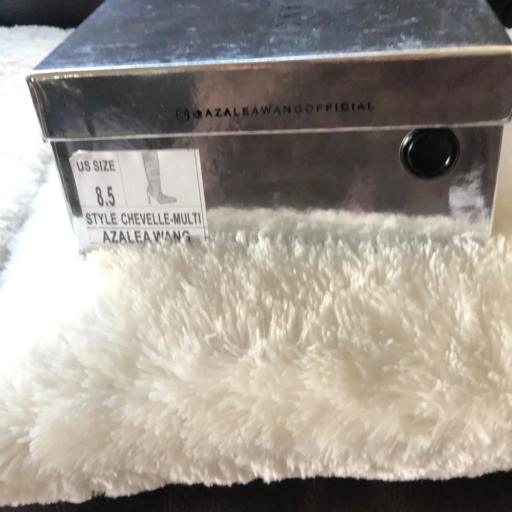 Azalea Wang Women's Tan Heeled Boots with Rhinestones - Picture 4 of 11